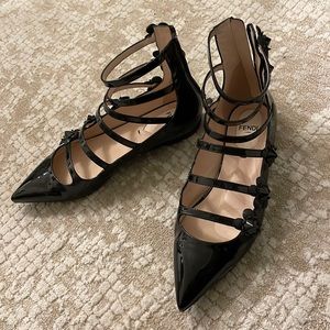 Fendi black Patent leather flats